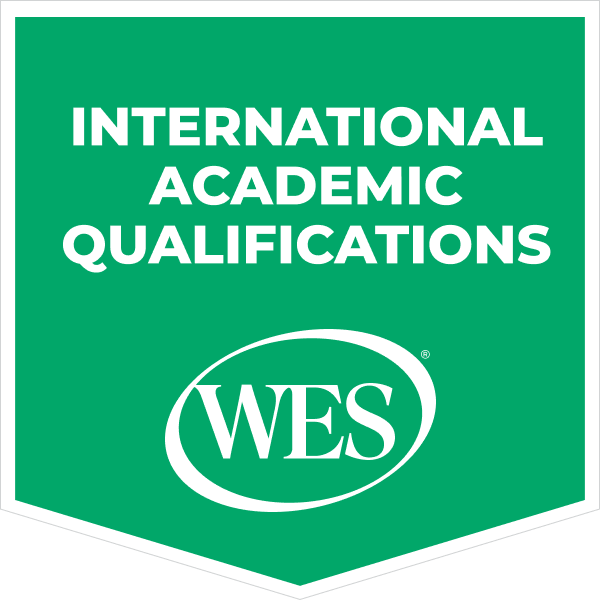Verified International Academic Qualifications, issued by World Education Services (WES) (badge)